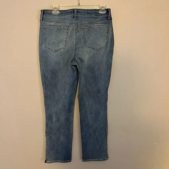 NYDJ Lift X Tuck Womens Blue Sheri Slim Jeans 8 Denim Light Wash Faded - Picture 7 of 9